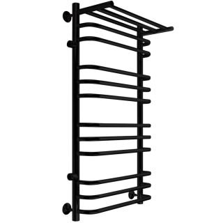 Полотенцесушитель водяной Indigo Brace LBCW100-50PBRL-б/п-60 с полкой 100x50 см чёрный муар